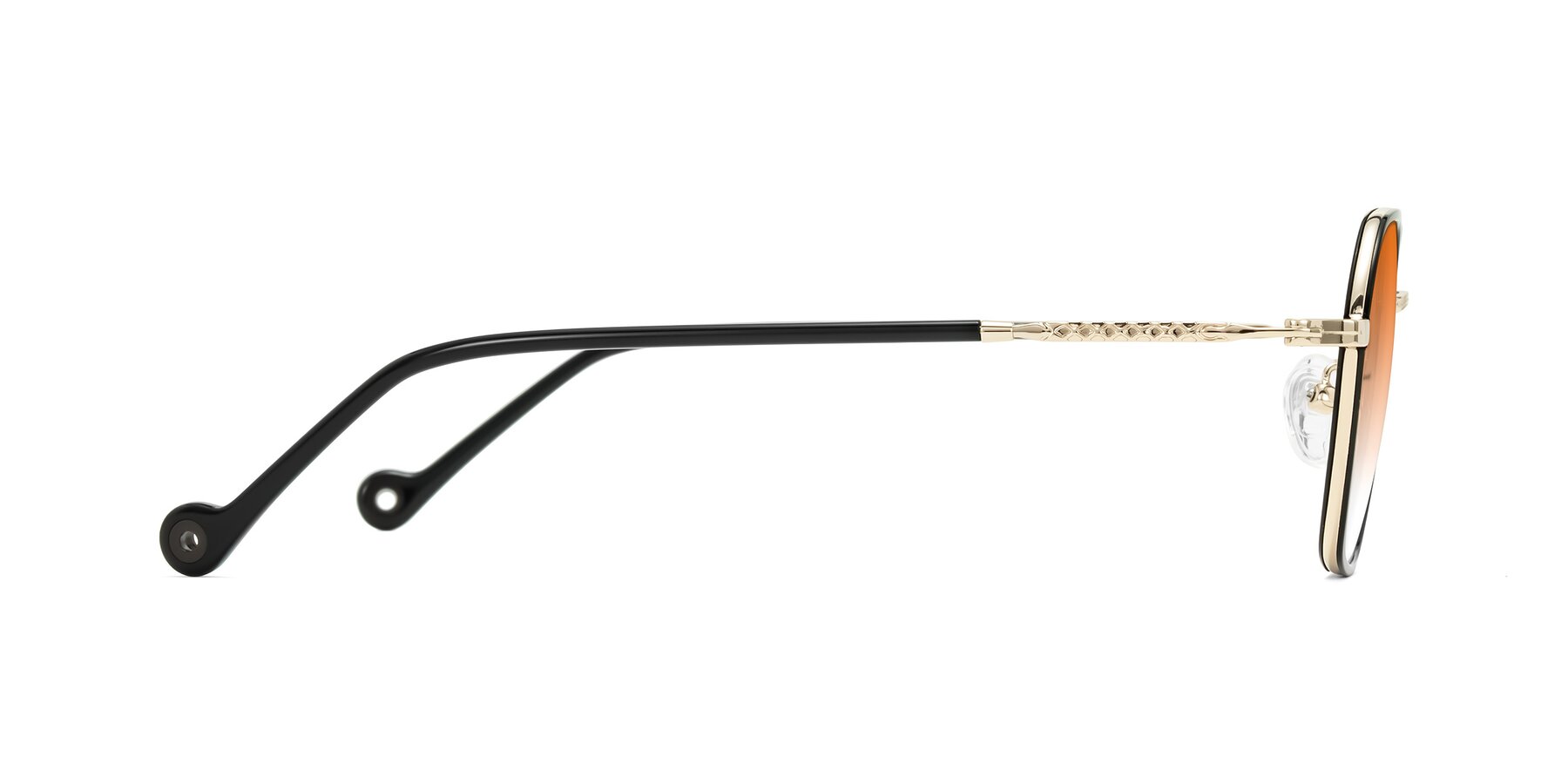 Side of Dalon in Black/Gold with Orange Gradient Lenses