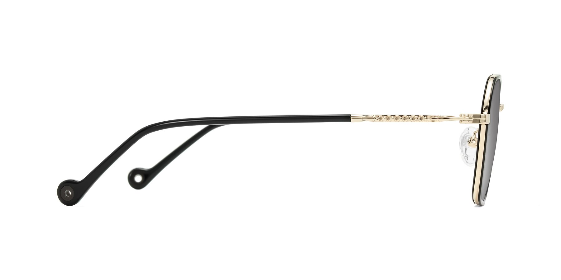 Side of Dalon in Black/Gold with Silver Mirrored Lenses