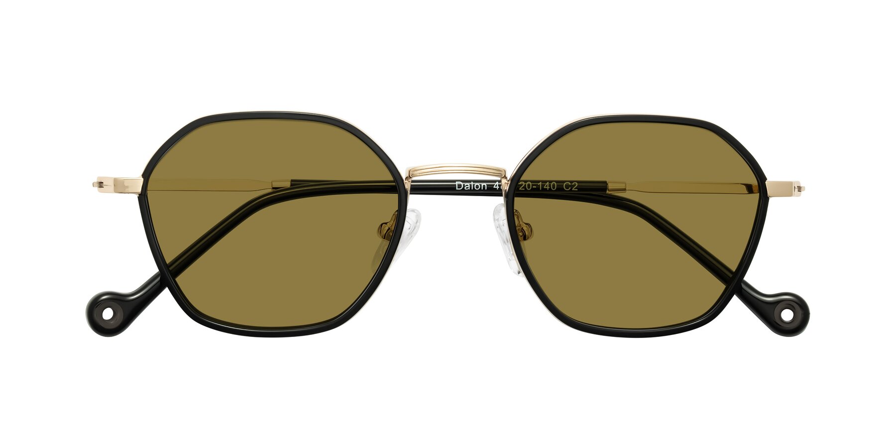 Folded Front of Dalon in Black/Gold with Brown Polarized Lenses