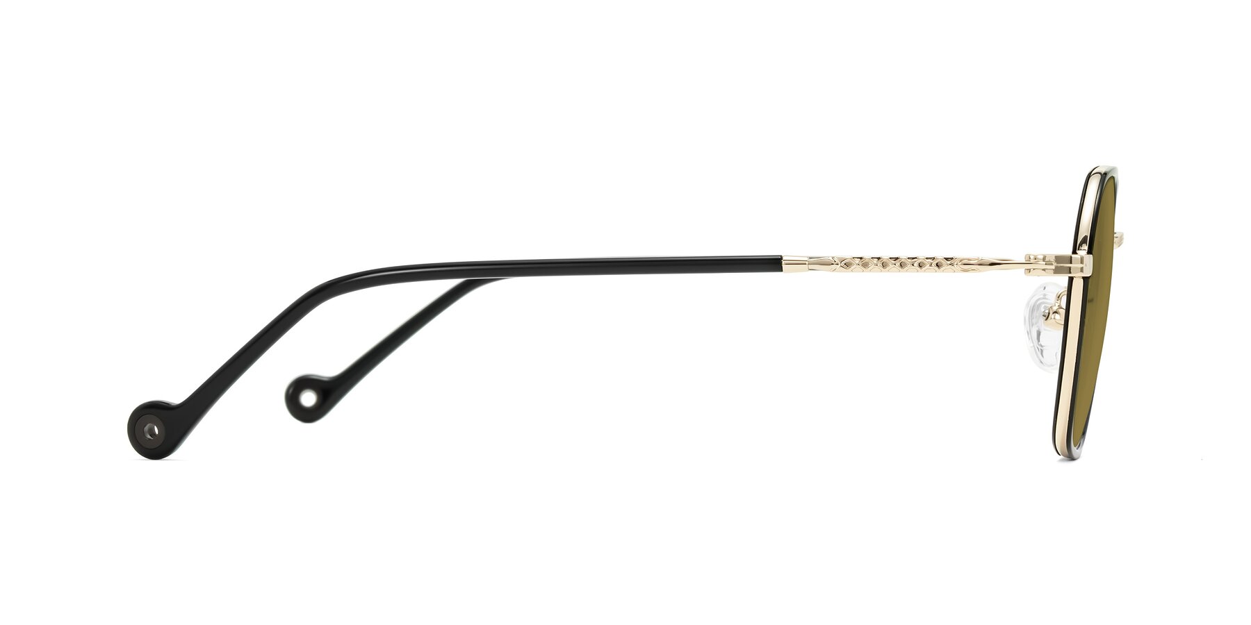 Side of Dalon in Black/Gold with Brown Polarized Lenses