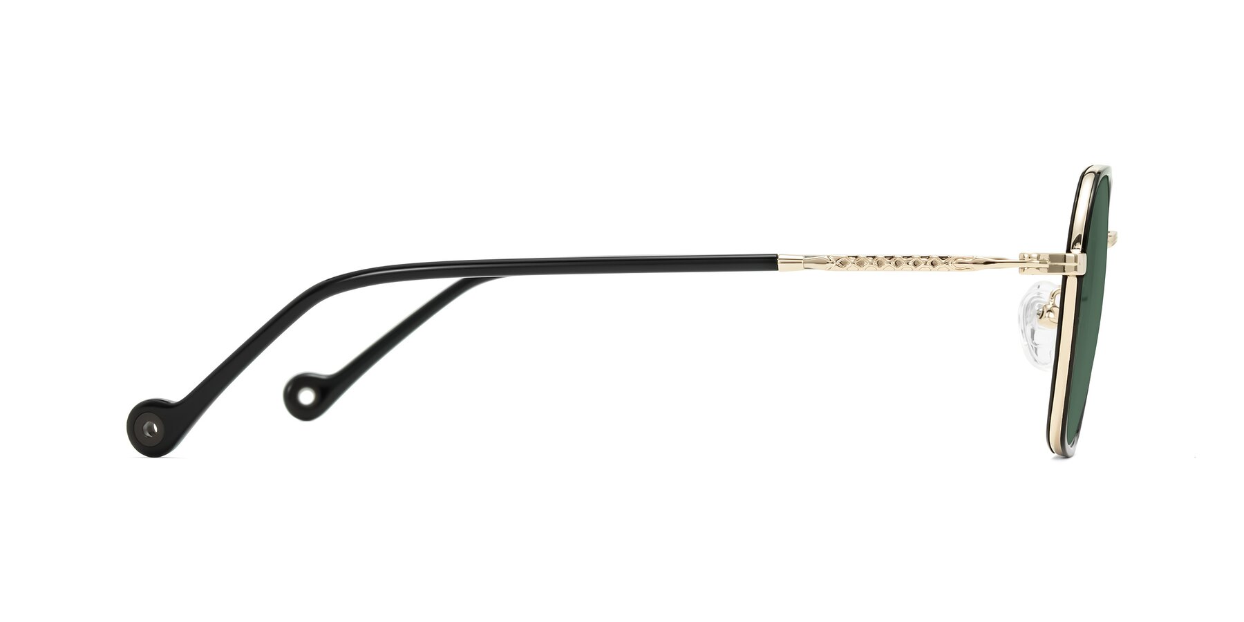 Side of Dalon in Black/Gold with Green Polarized Lenses