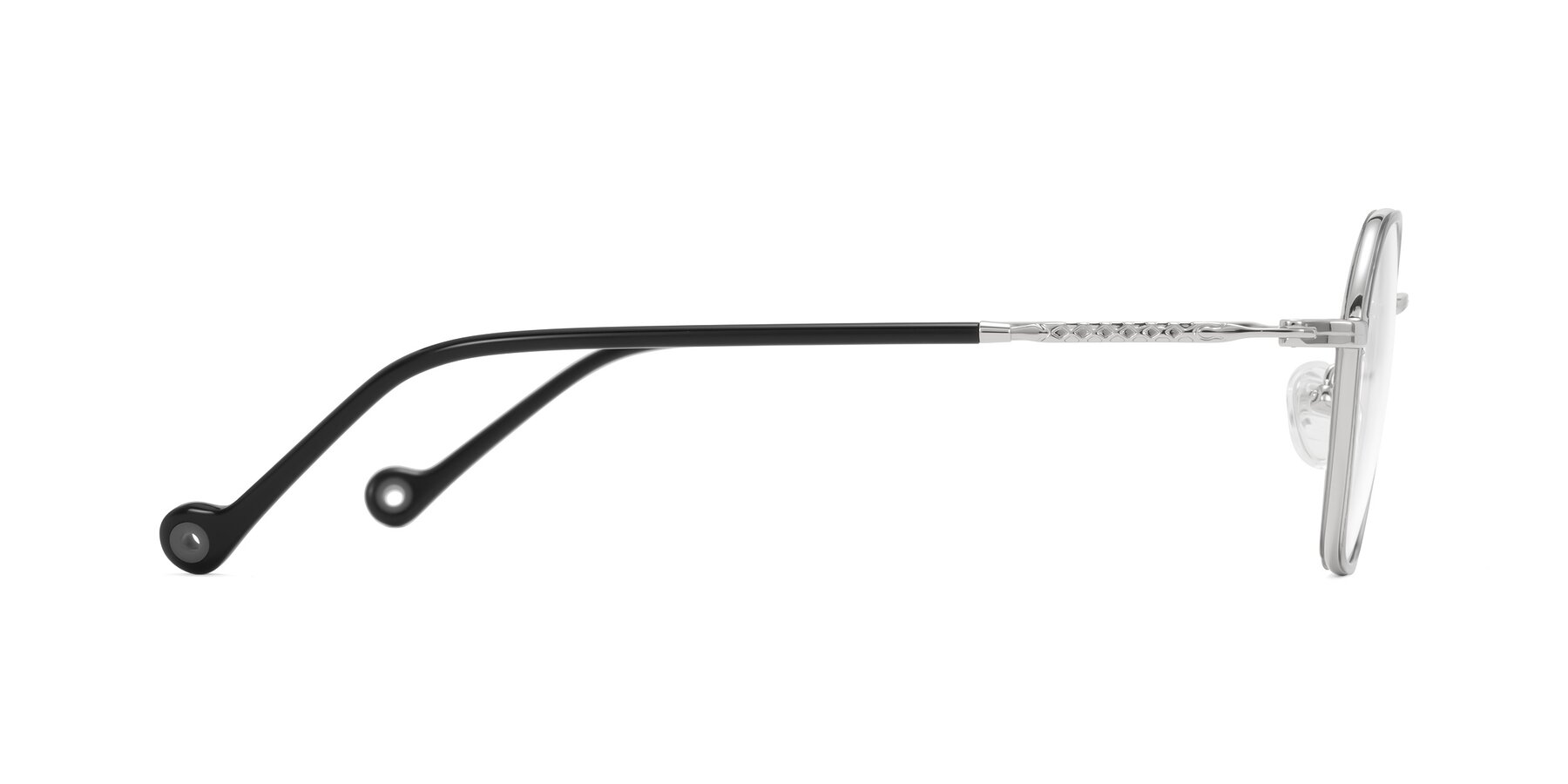 Side of Dalon in Gray/Silver with Clear Blue Light Blocking Lenses