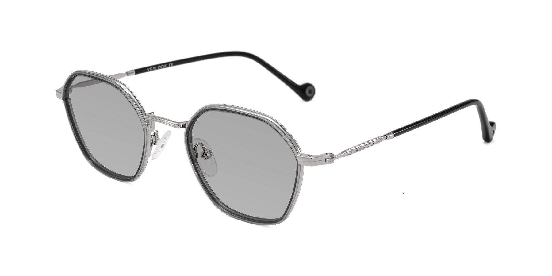 Angle of Dalon in Gray/Silver with Light Gray Tinted Lenses