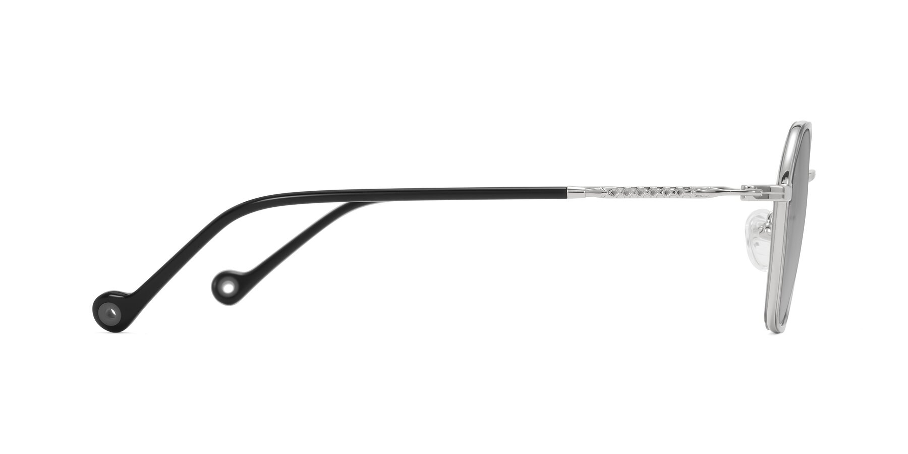 Side of Dalon in Gray/Silver with Light Gray Tinted Lenses