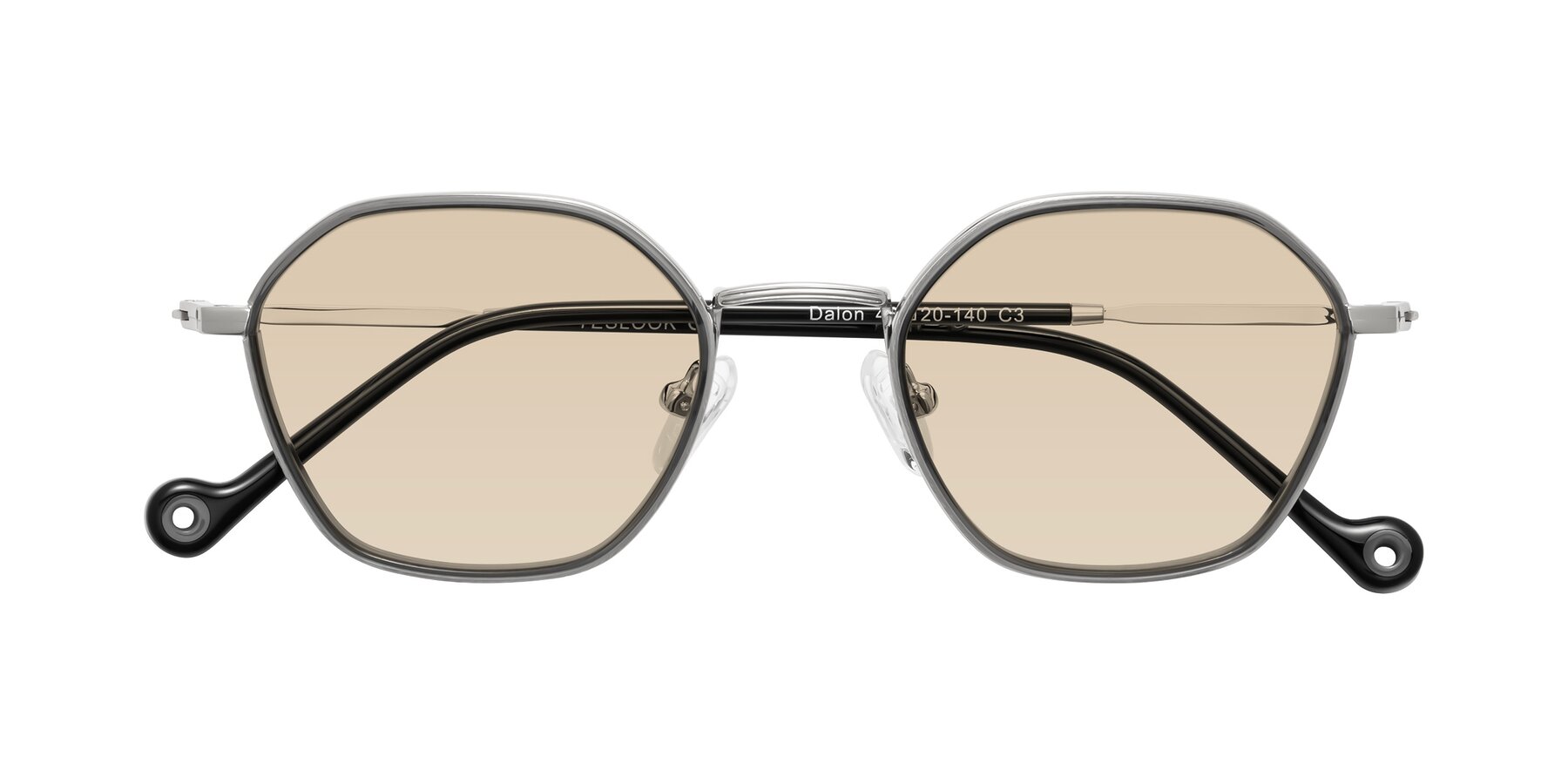 Folded Front of Dalon in Gray/Silver with Light Brown Tinted Lenses