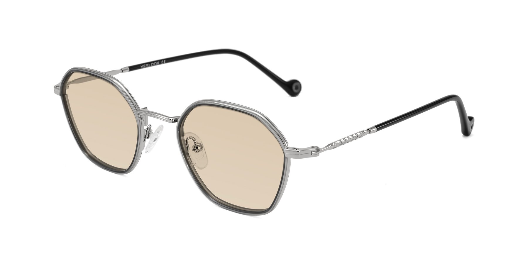Angle of Dalon in Gray/Silver with Light Brown Tinted Lenses