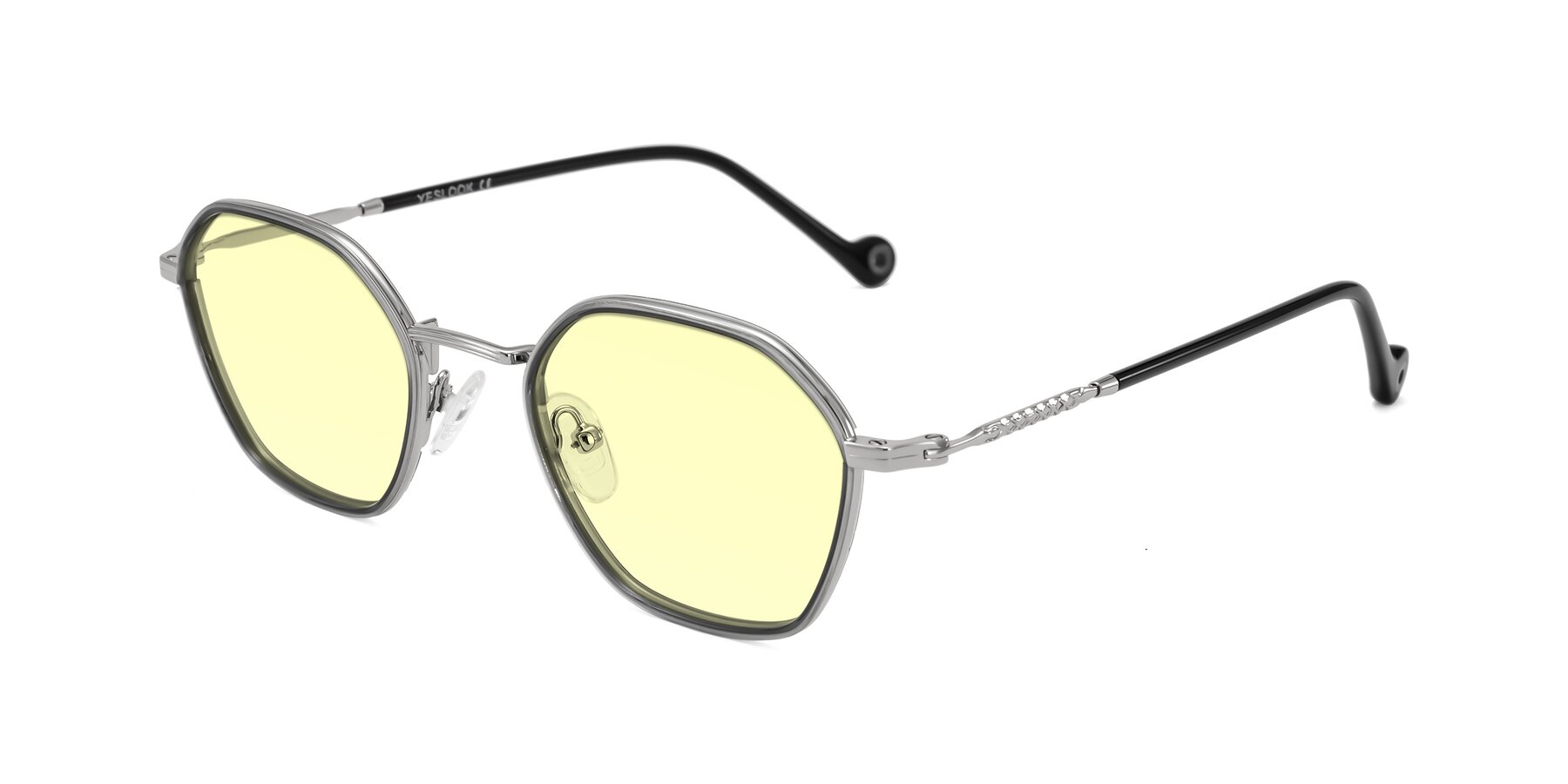 Angle of Dalon in Gray/Silver with Light Yellow Tinted Lenses
