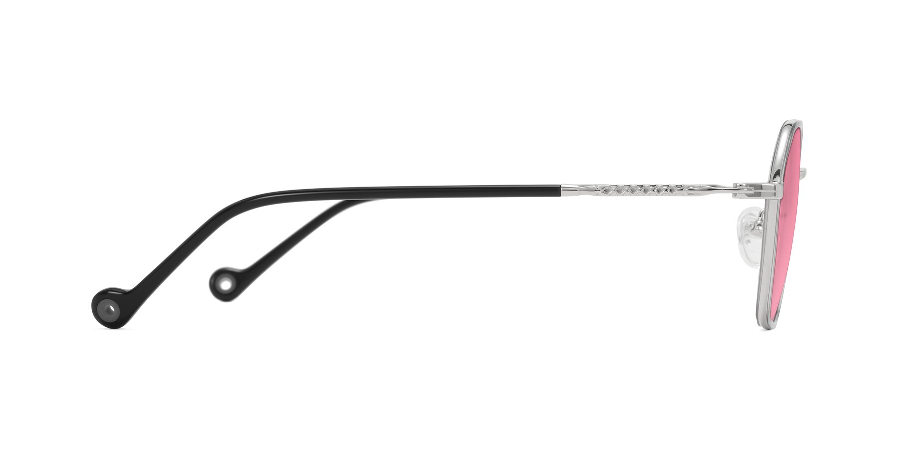 Side of Dalon in Gray/Silver with Pink Tinted Lenses