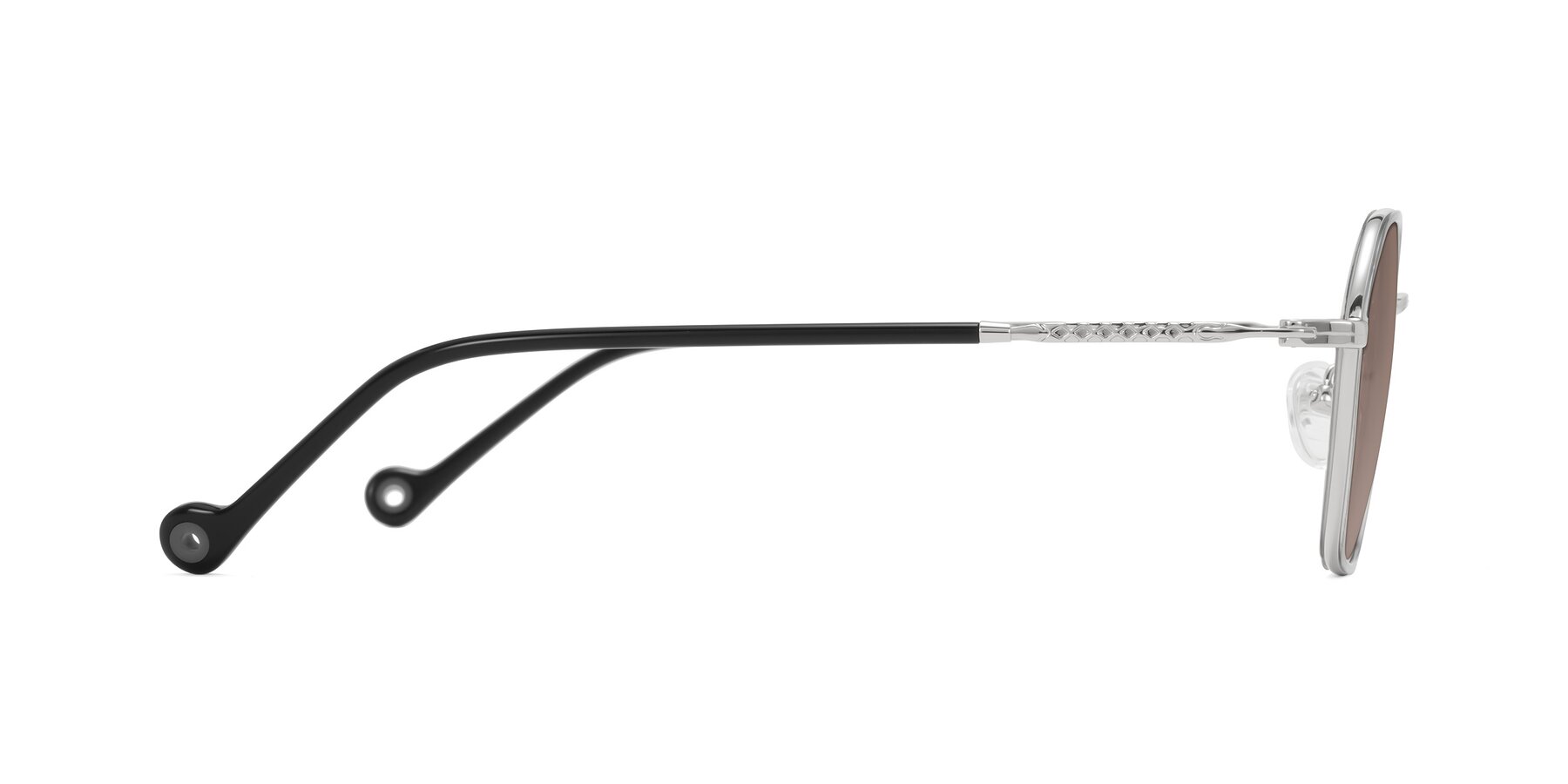 Side of Dalon in Gray/Silver with Medium Brown Tinted Lenses