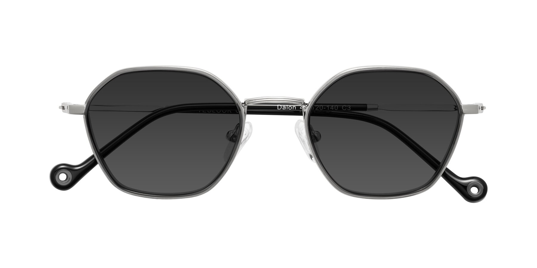 Folded Front of Dalon in Gray/Silver with Gray Tinted Lenses