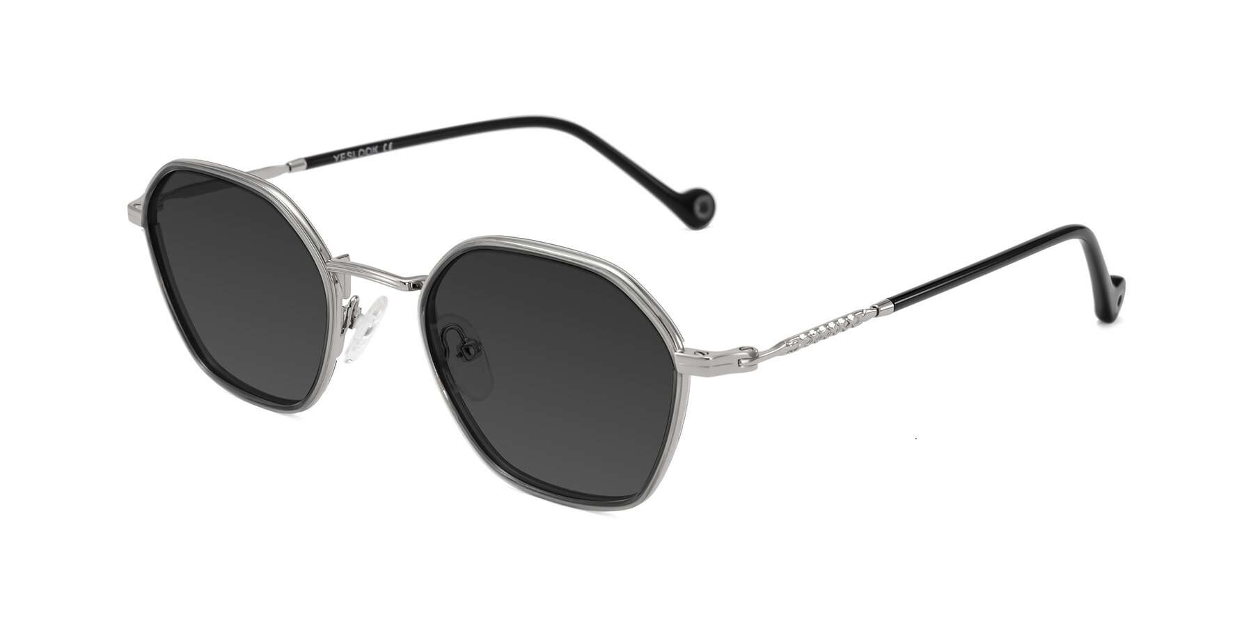 Angle of Dalon in Gray/Silver with Gray Tinted Lenses