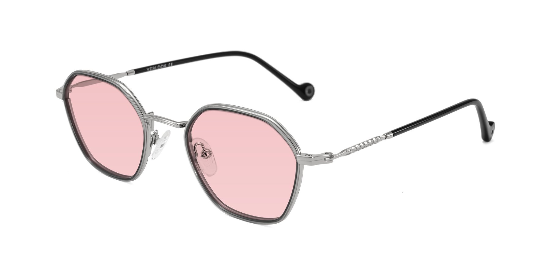 Angle of Dalon in Gray/Silver with Light Garnet Tinted Lenses