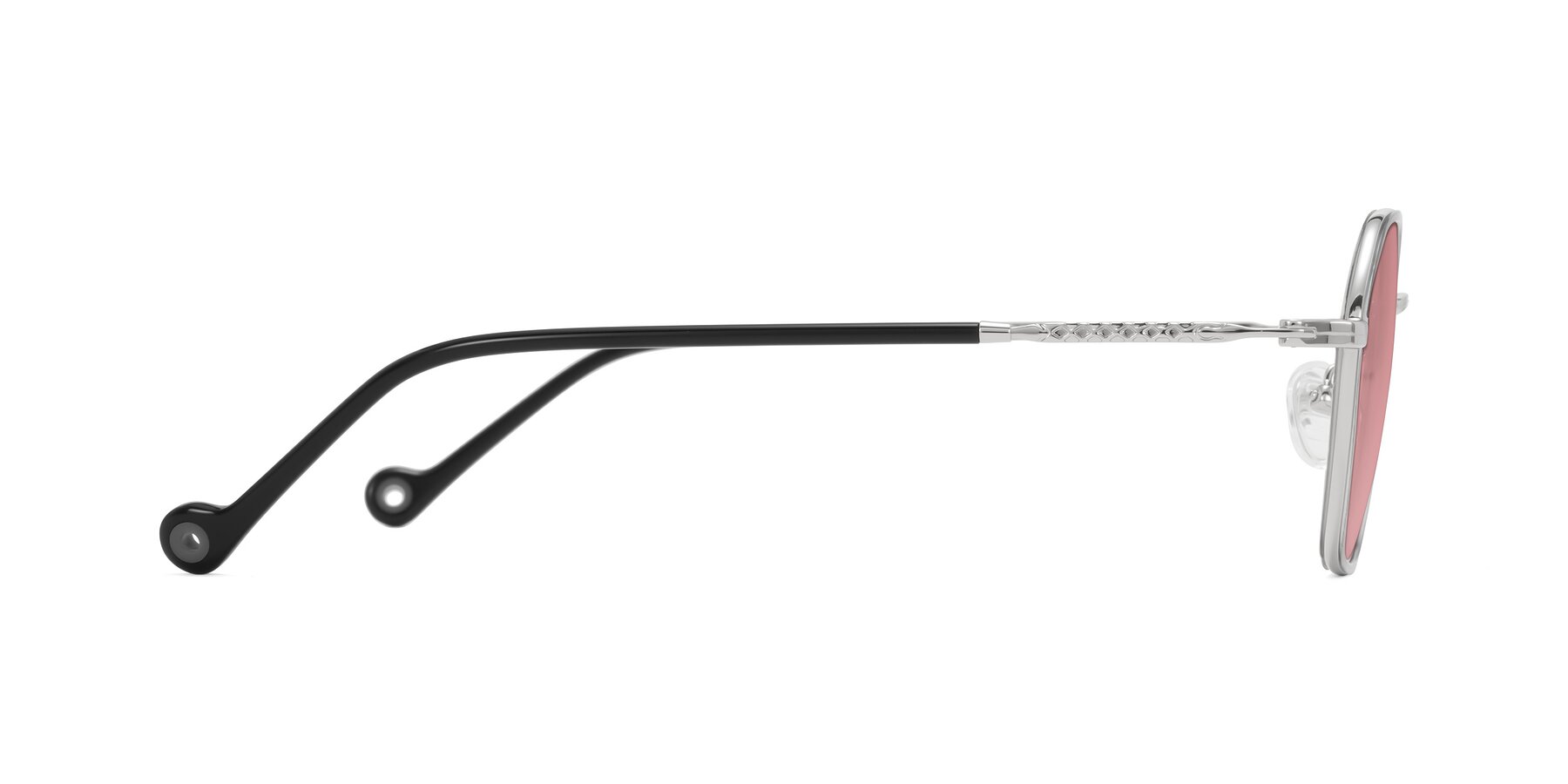 Side of Dalon in Gray/Silver with Medium Garnet Tinted Lenses