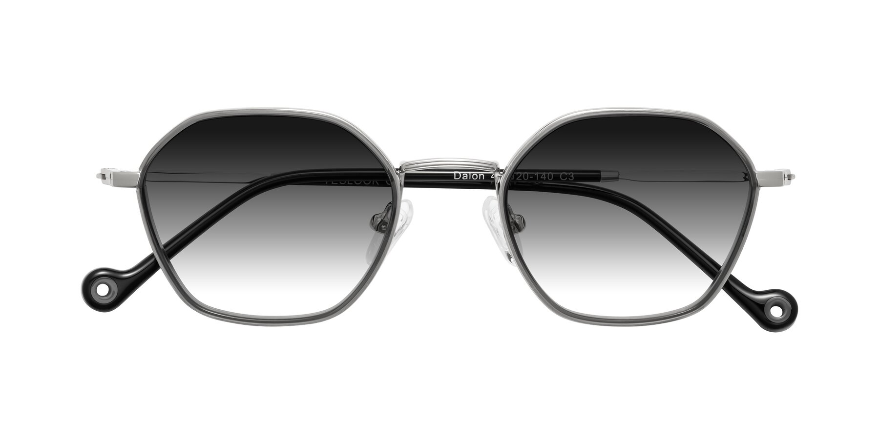 Folded Front of Dalon in Gray/Silver with Gray Gradient Lenses