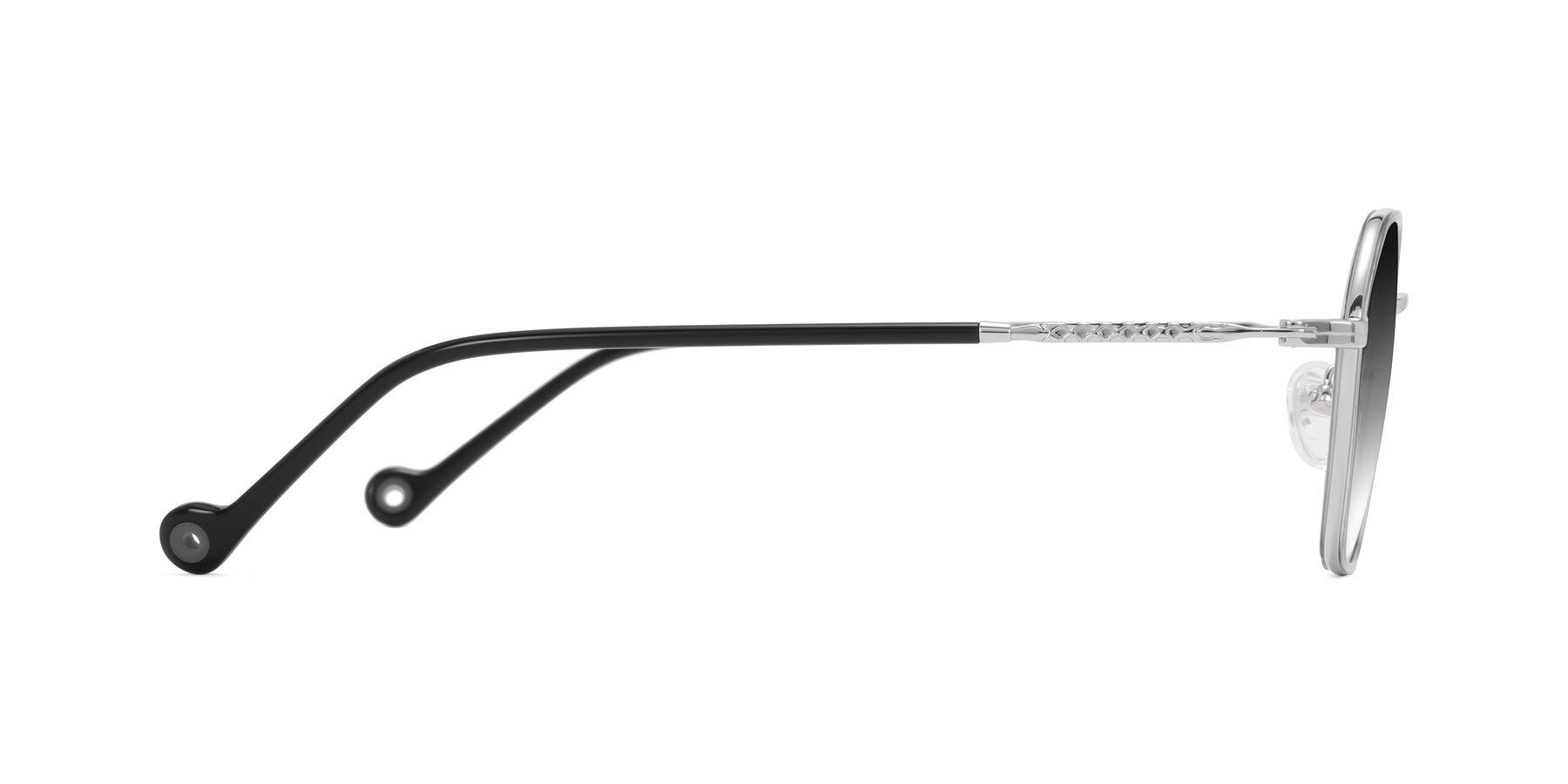 Side of Dalon in Gray/Silver with Gray Gradient Lenses