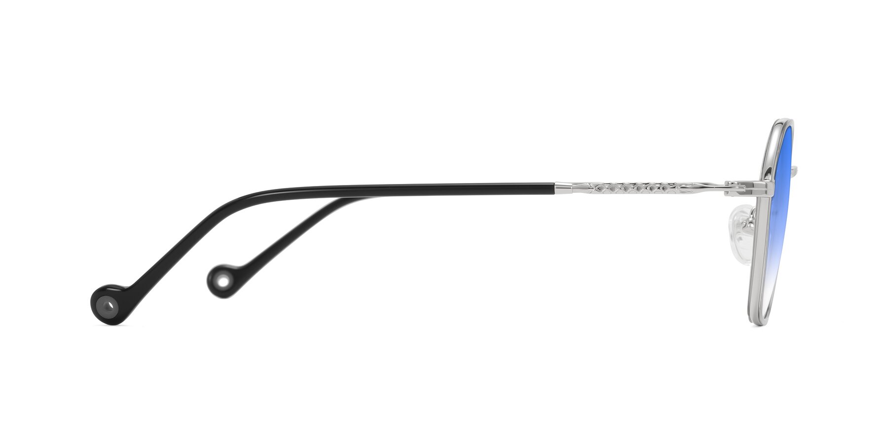 Side of Dalon in Gray/Silver with Blue Gradient Lenses