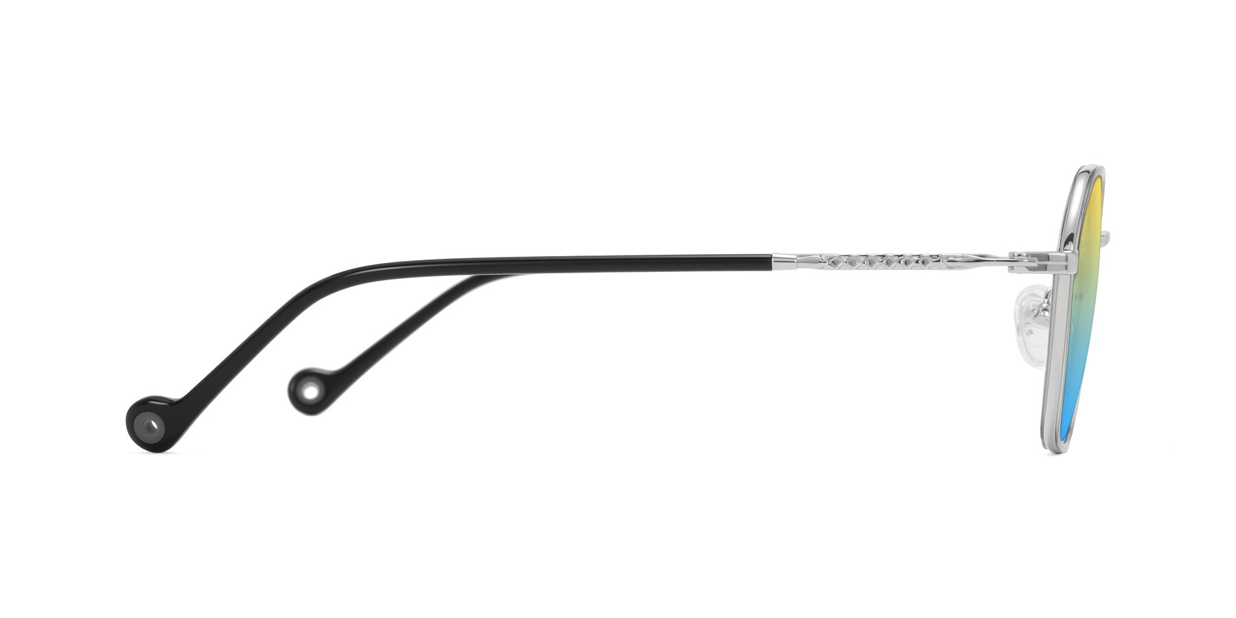 Side of Dalon in Gray/Silver with Yellow / Blue Gradient Lenses