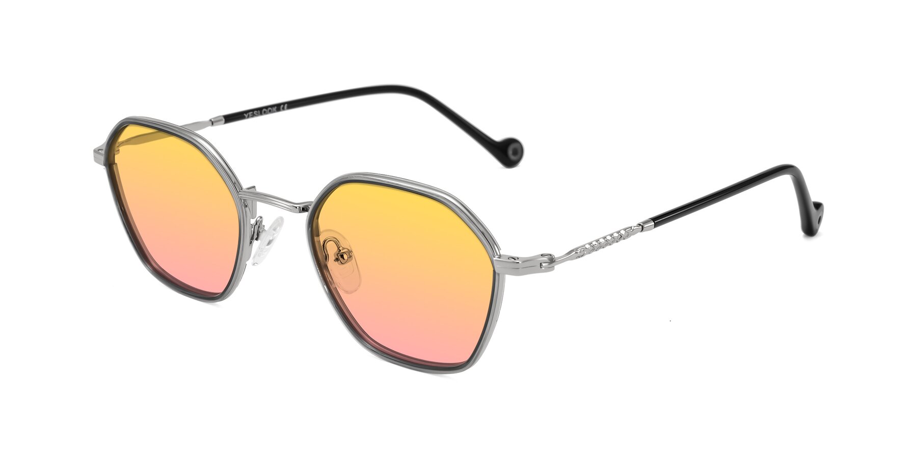 Angle of Dalon in Gray/Silver with Yellow / Pink Gradient Lenses