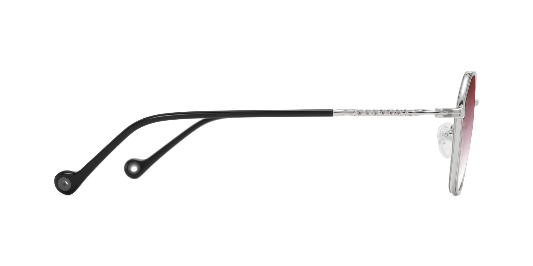 Side of Dalon in Gray/Silver with Garnet Gradient Lenses