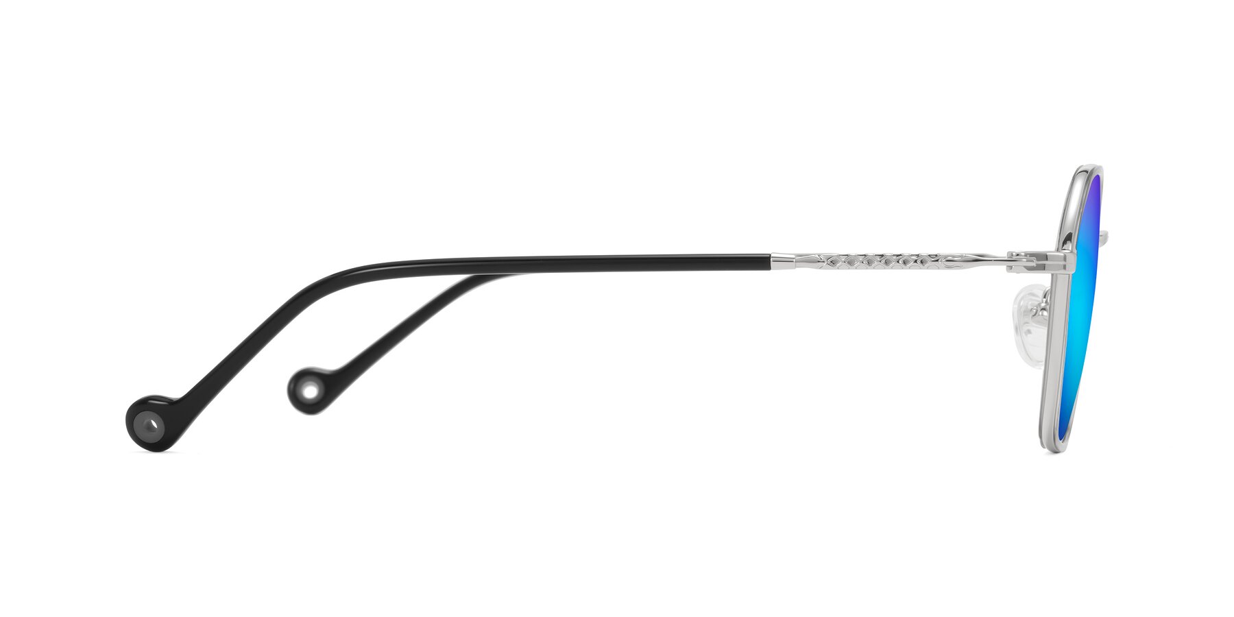 Side of Dalon in Gray/Silver with Blue Mirrored Lenses