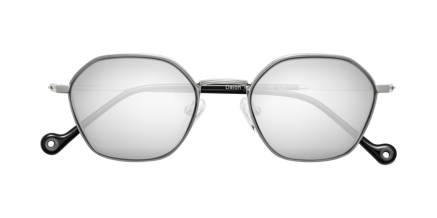 Folded Front of Dalon in Gray/Silver with Silver Mirrored Lenses