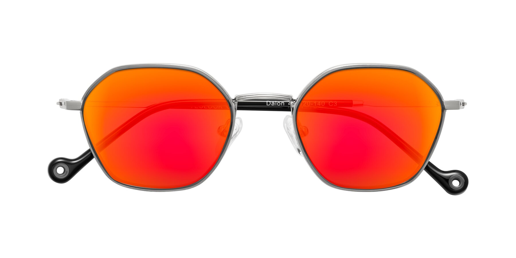 Folded Front of Dalon in Gray/Silver with Red Gold Mirrored Lenses