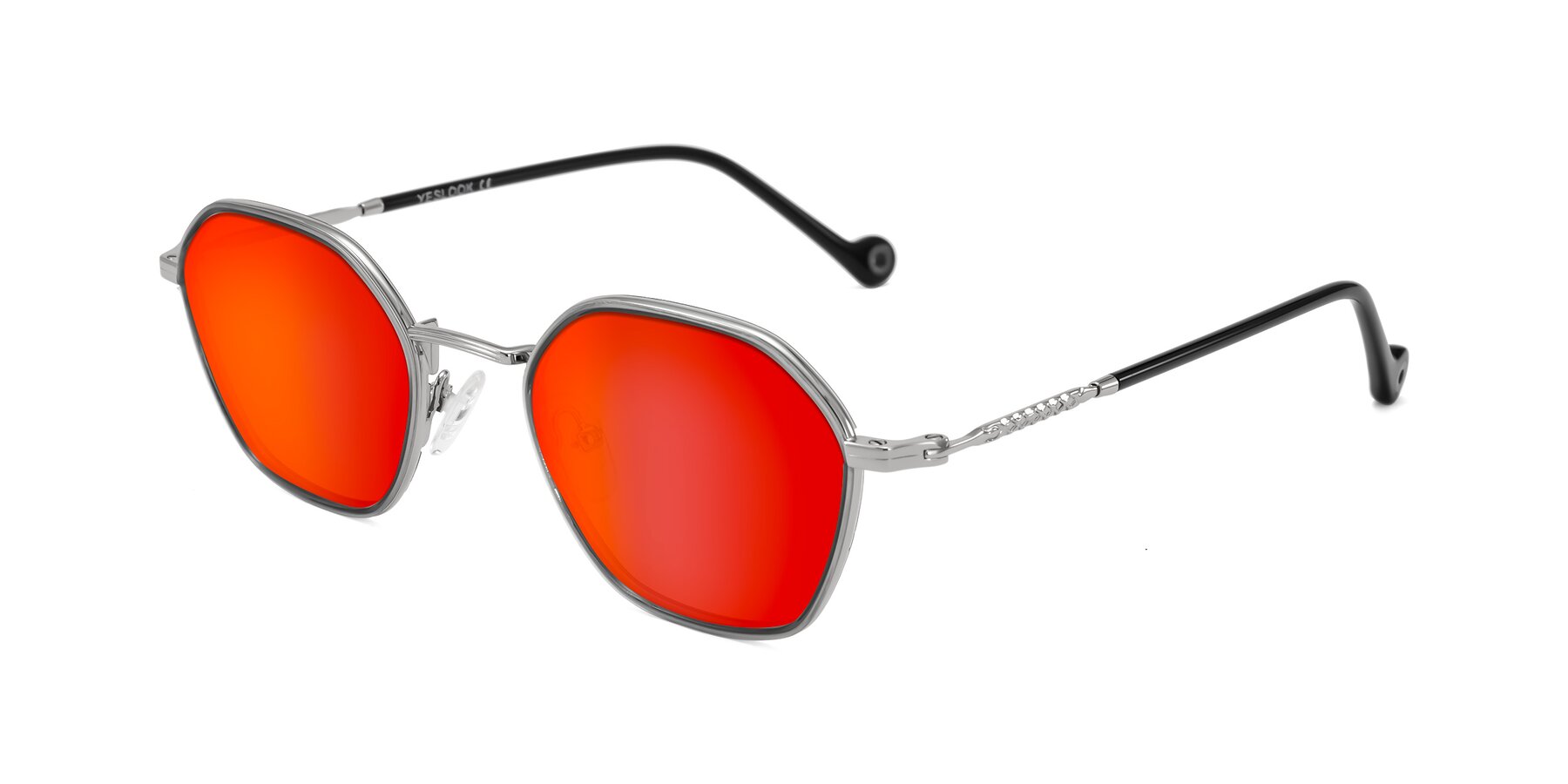 Angle of Dalon in Gray/Silver with Red Gold Mirrored Lenses