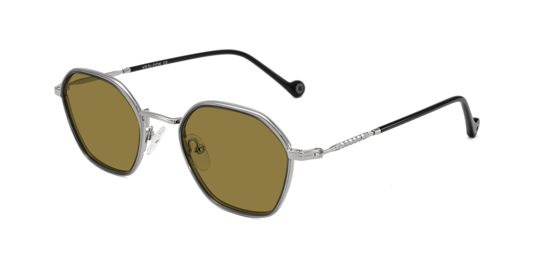 Angle of Dalon in Gray/Silver with Brown Polarized Lenses