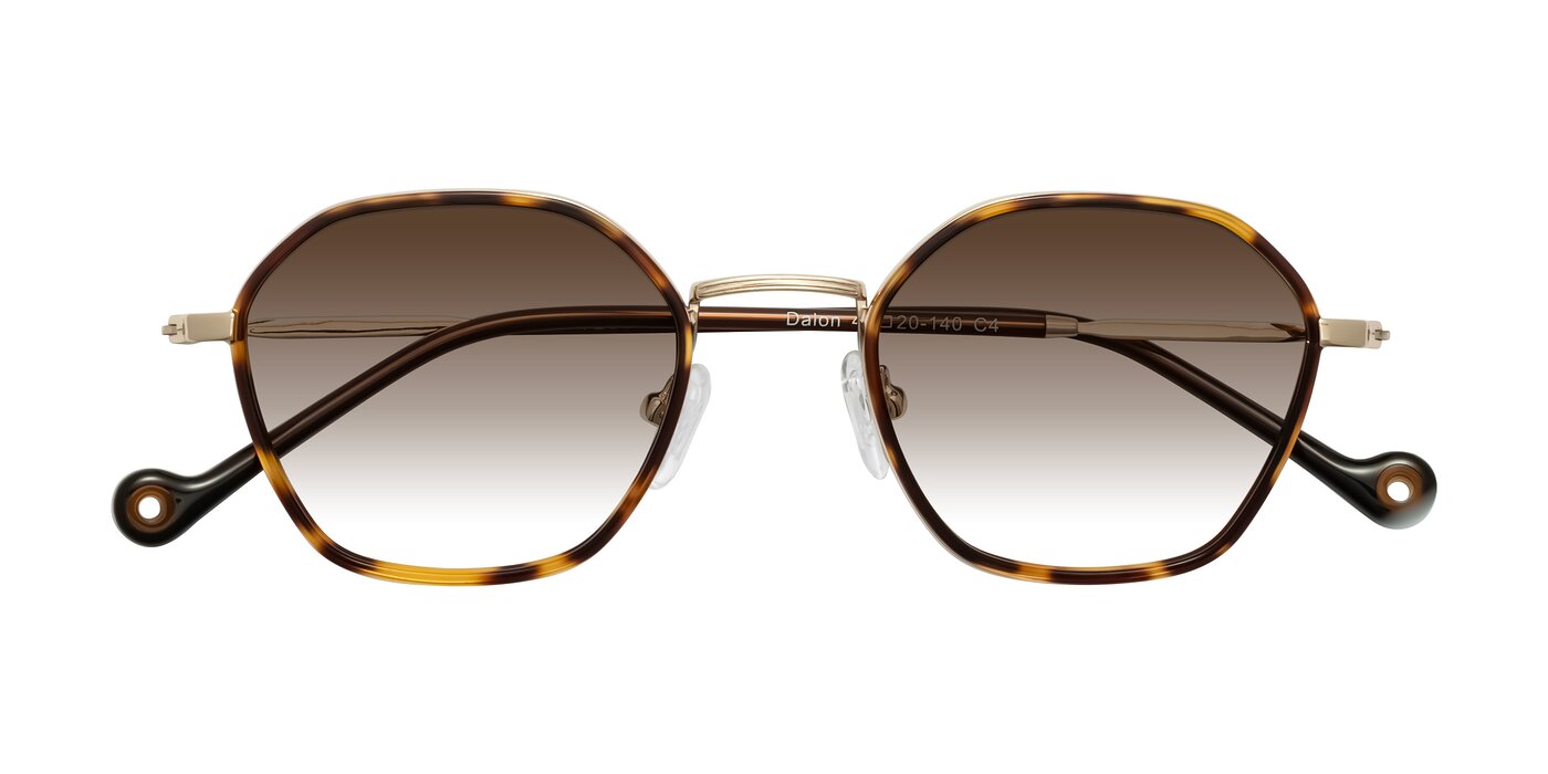 Dalon - Leopard-Print/Gold Gradient Sunglasses