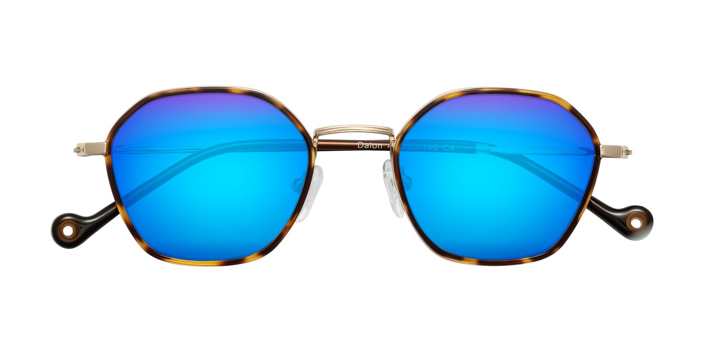 Dalon - Leopard-Print/Gold Flash Mirrored Sunglasses