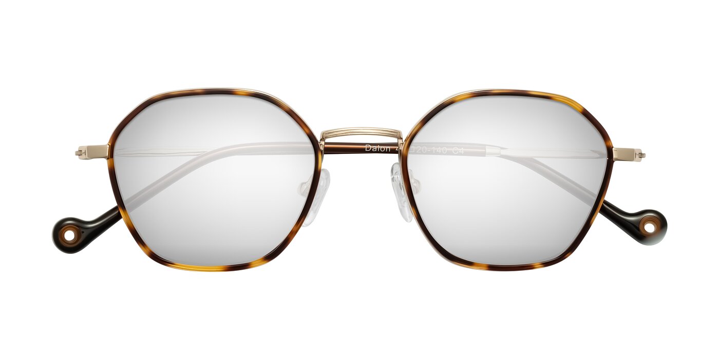 Dalon - Leopard-Print/Gold Flash Mirrored Sunglasses