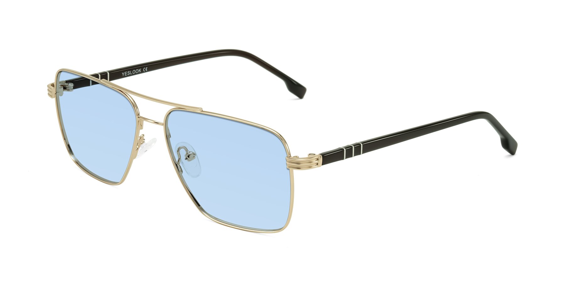 Angle of Flinders in Gold with Light Blue Tinted Lenses
