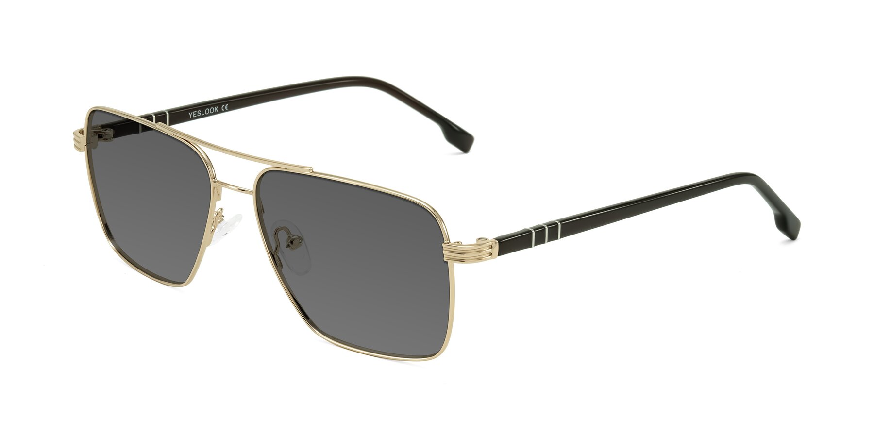 Angle of Flinders in Gold with Medium Gray Tinted Lenses