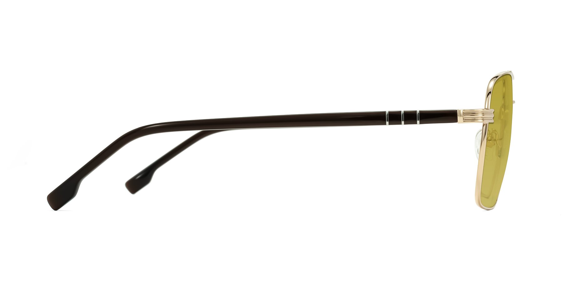 Side of Flinders in Gold with Champagne Tinted Lenses