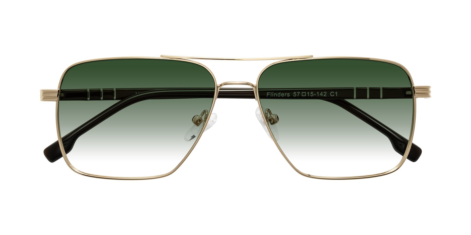 Folded Front of Flinders in Gold with Green Gradient Lenses