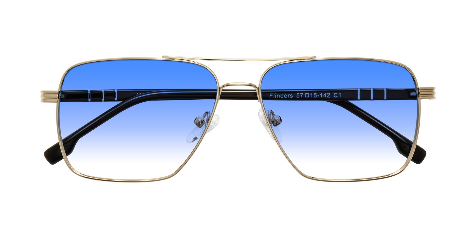 Folded Front of Flinders in Gold with Blue Gradient Lenses