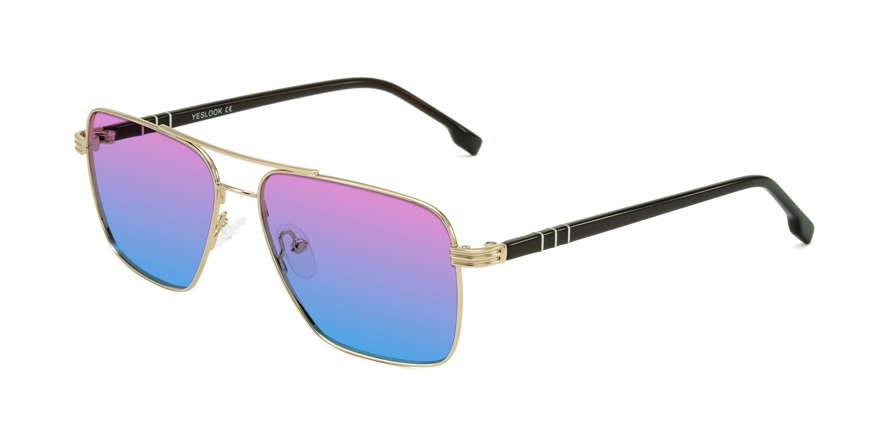 Angle of Flinders in Gold with Pink / Blue Gradient Lenses