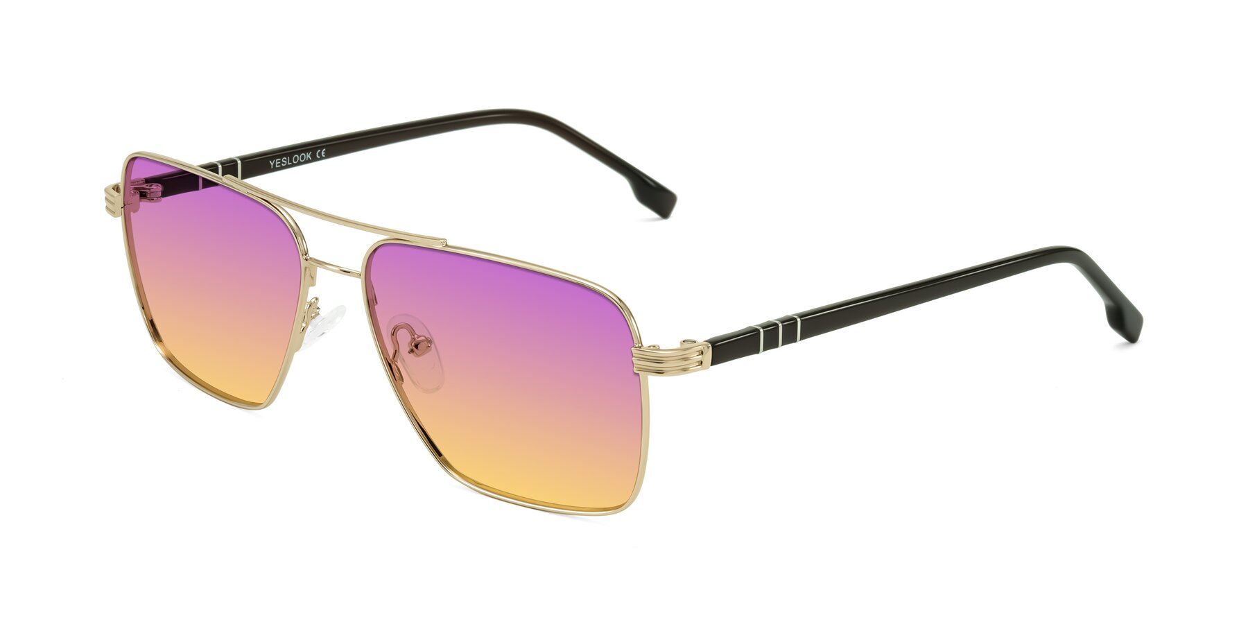 Angle of Flinders in Gold with Purple / Yellow Gradient Lenses