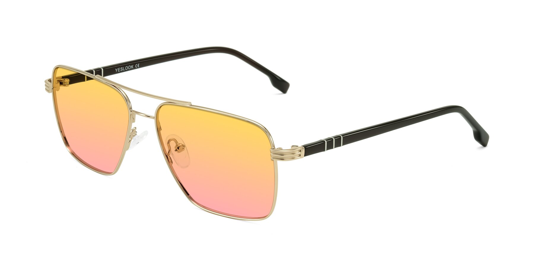 Angle of Flinders in Gold with Yellow / Pink Gradient Lenses