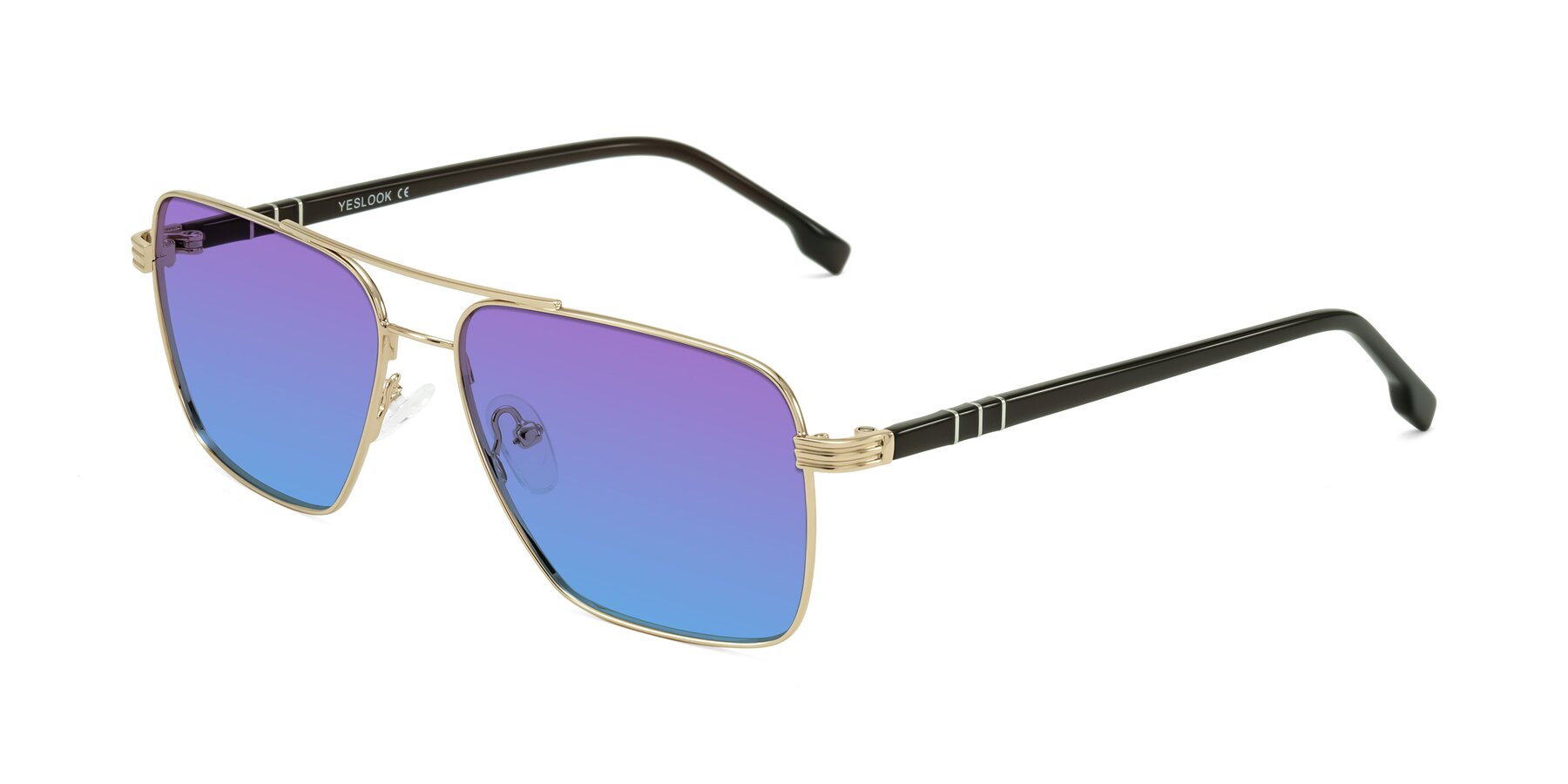 Angle of Flinders in Gold with Purple / Blue Gradient Lenses