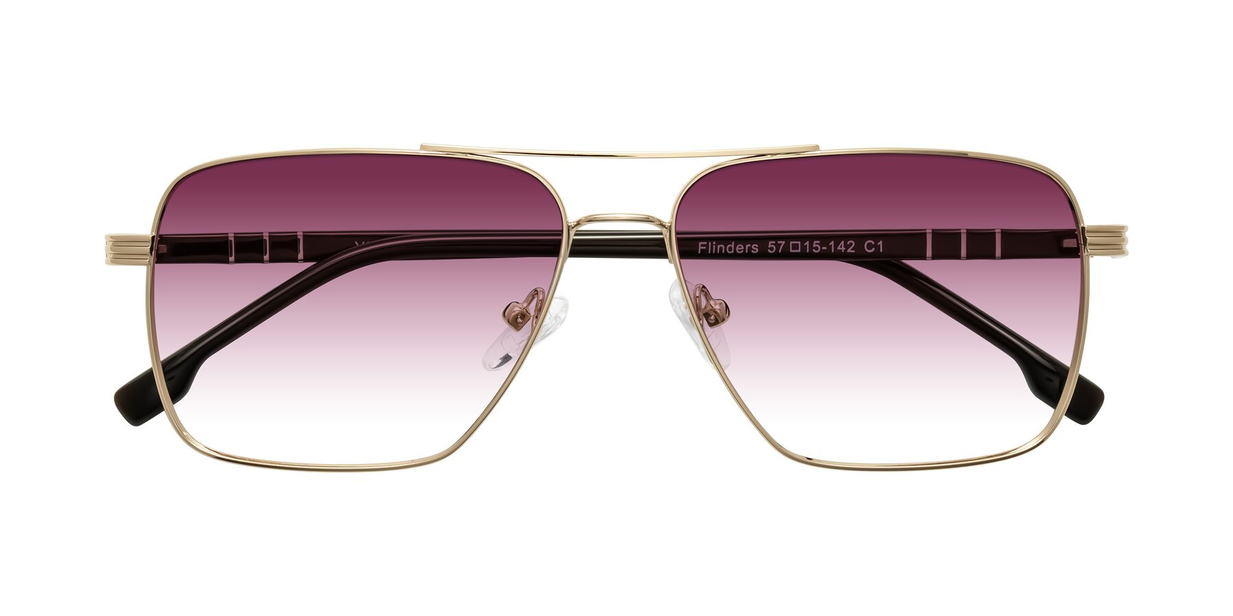 Folded Front of Flinders in Gold with Wine Gradient Lenses