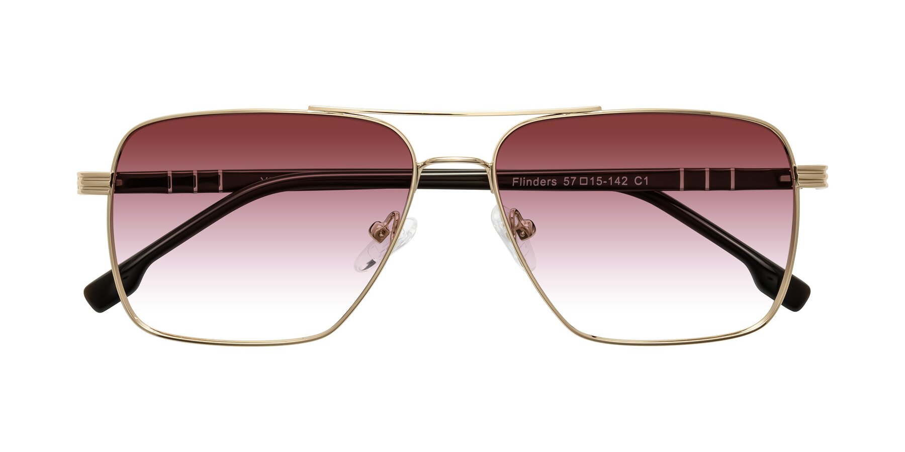 Folded Front of Flinders in Gold with Garnet Gradient Lenses