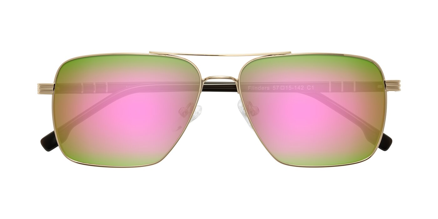 Flinders - Gold Flash Mirrored Sunglasses