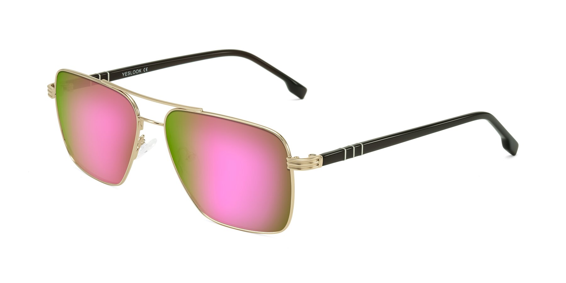 Angle of Flinders in Gold with Pink Mirrored Lenses