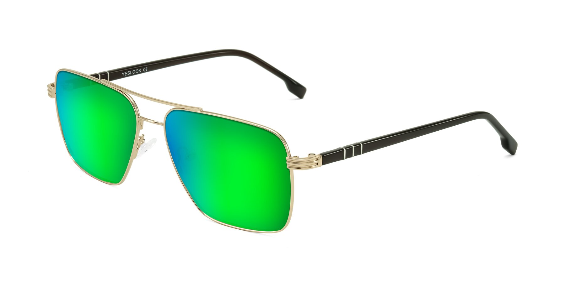 Angle of Flinders in Gold with Green Mirrored Lenses