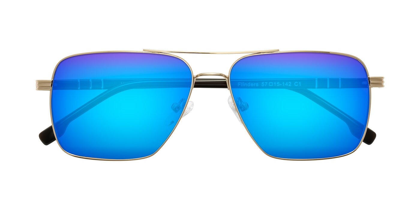 Flinders - Gold Flash Mirrored Sunglasses