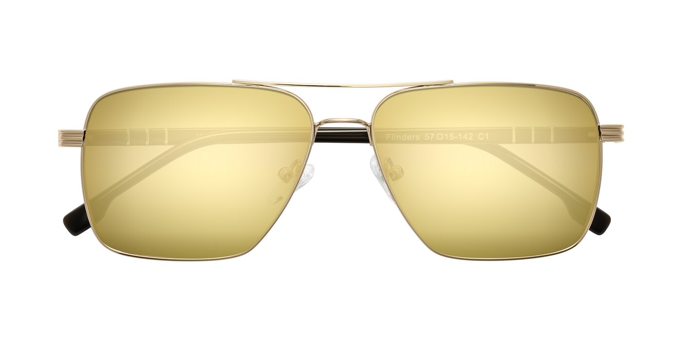 Flinders - Gold Flash Mirrored Sunglasses