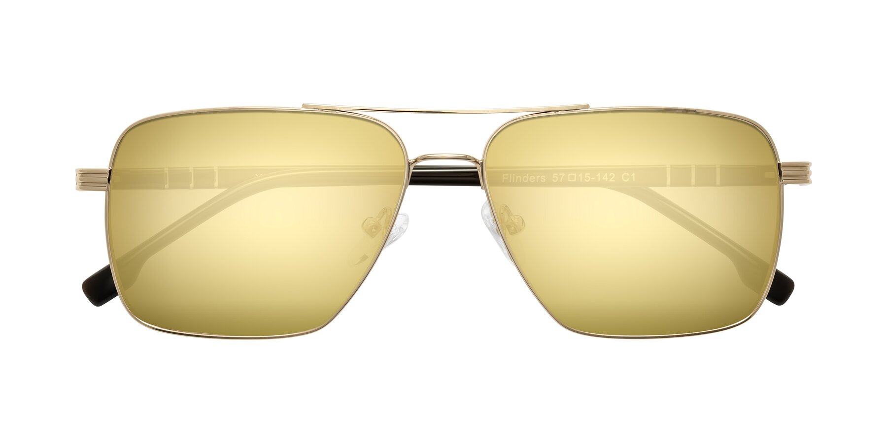 Folded Front of Flinders in Gold with Gold Mirrored Lenses