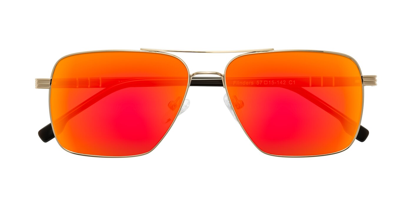 Flinders - Gold Flash Mirrored Sunglasses
