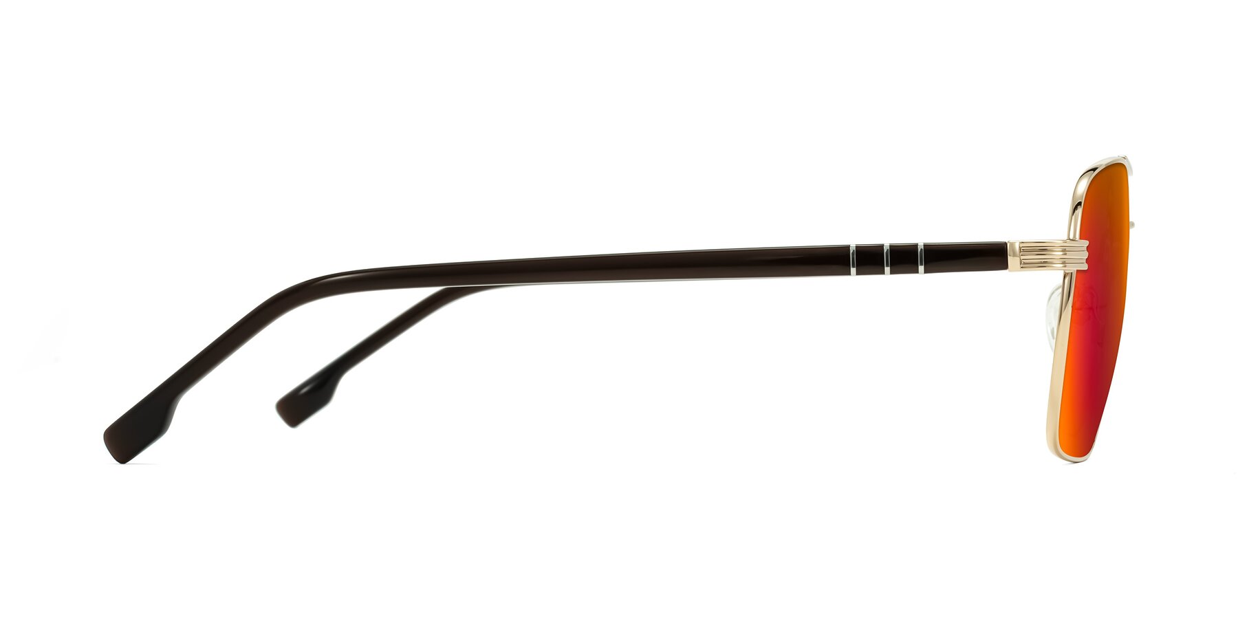 Side of Flinders in Gold with Red Gold Mirrored Lenses